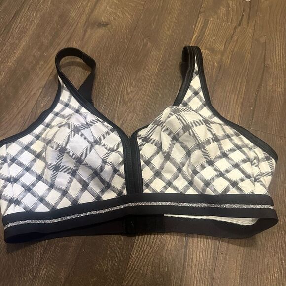 Cacique black & white checked jersey no wire 40DD bra - Picture 1 of 3